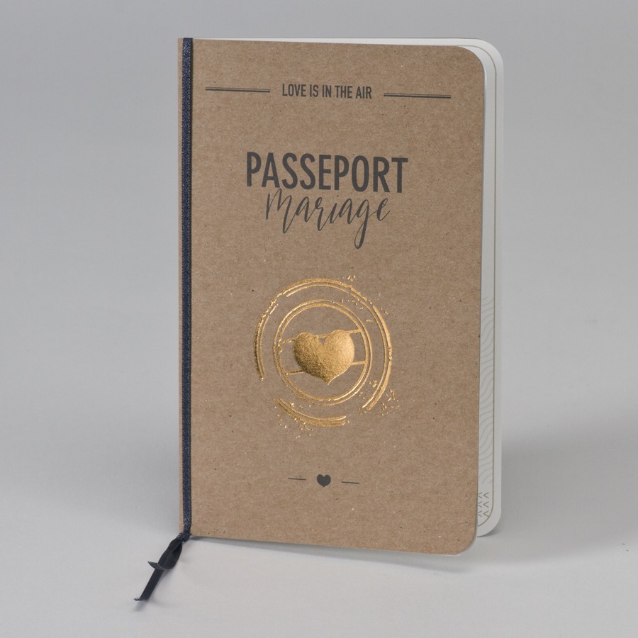Faire-part Mariage Passeport Kraft