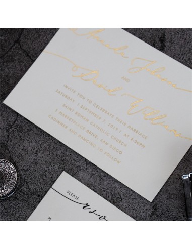 Pack Faire Part Mariage Dorure Calligraphie