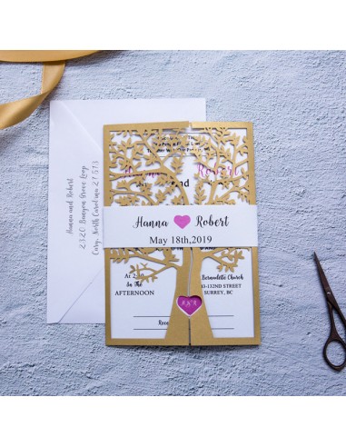 Faire-part Mariage Nature Arbre en Coeur - POC0150