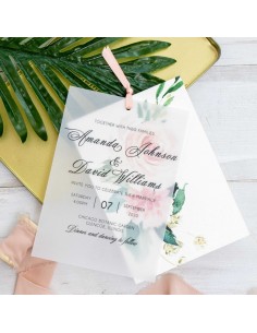 Faire part de Mariage Papier calque (papier transparent) - Minimaliste  Quantité par tranche Veuillez choisir votre tranche de quantité Sous carte  Sans sous-carte